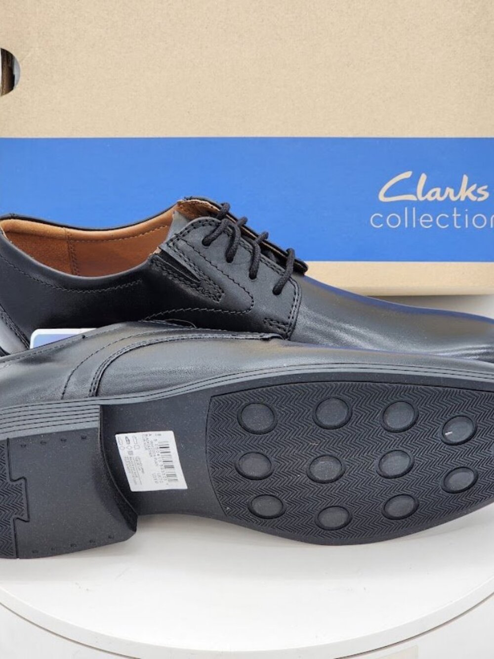 Clarks Whiddon Plain Black Leather Oxford Dress Shoes Men’s Size 8 - Picture 9 of 11